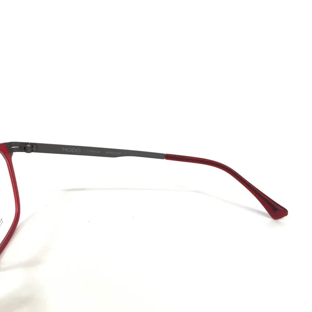 Modo Eyeglasses Frames 4101 MRED Grey Red Square Full Rim 54-19-145